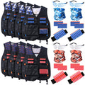 Sosation 8 Sets Kids Tactical Vest Kit — Nerf Party Accessories (Orange & Blue)