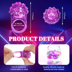 Sosation 100 Pcs Mardi Gras LED Light Up Rings – Flashing Purple Silicone Carnival Party Favors