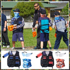 Sosation 8 Sets Kids Tactical Vest Kit — Nerf Party Accessories (Orange & Blue)