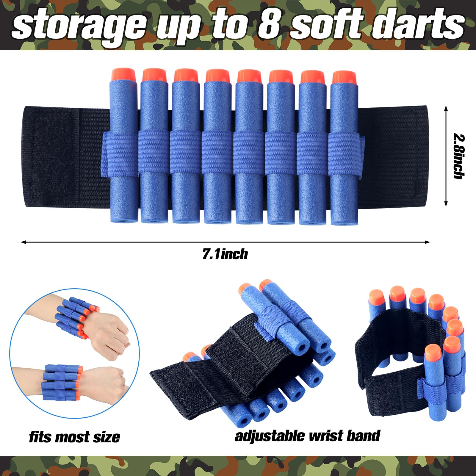Sosation 8 Sets Kids Tactical Vest Kit — Nerf Party Accessories (Orange & Blue)