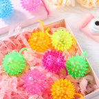Sotiff 300 Pcs Light Up LED Spiked Bouncy Balls – Multicolor Party Favors