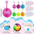 Sotiff 300 Pcs Light Up LED Spiked Bouncy Balls – Multicolor Party Favors
