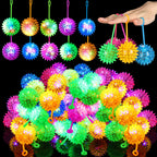 Sotiff 300 Pcs Light Up LED Spiked Bouncy Balls – Multicolor Party Favors