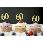Sotpot 30PCS Gold Glitter 60th Birthday Cupcake Toppers – Cheers to 60 Years
