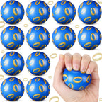 Soulchen 12-Pcs Blue & Golden Rings Stress Balls – Sensory Fidget Toys for Kids Party Favors