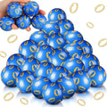 Soulchen 24 Blue & Gold Ring Stress Balls – Fidget Toys, Squeeze for Stress Relief, Party Favors