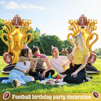Soulchen 5 ft Giant Self-Standing Football Foil Balloons – 2 Pcs Trophy Base for Sports Birthday Decor