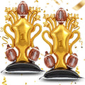 Soulchen 5 ft Giant Self-Standing Football Foil Balloons – 2 Pcs Trophy Base for Sports Birthday Decor