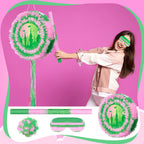 Soulchen Witch Pinata - 14.2 inch Pink & Green Round Pinata – Party Decor