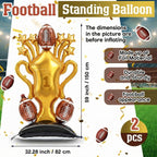 Soulchen 5 ft Giant Self-Standing Football Foil Balloons – 2 Pcs Trophy Base for Sports Birthday Decor