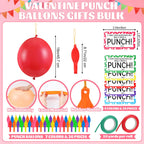 Soulchen 74-Piece Valentine’s Day Gift Set for Kids – Neon Punch Balloons, Cards & Ribbons