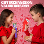 Soulchen 74-Piece Valentine’s Day Gift Set for Kids – Neon Punch Balloons, Cards & Ribbons