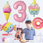 Sowide Donut 3rd Birthday Decorations – Party Balloons & Backdrop for Girls
