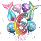 Sowide 6th Mermaid Birthday Decorations — Pink & Blue Balloons Kit for Girls