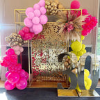 Sowide Yellow Pink Balloon Kit - 60pcs, 12in Balloons with Metallic Gold for Parties