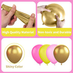 Sowide Yellow Pink Balloon Kit - 60pcs, 12in Balloons with Metallic Gold for Parties