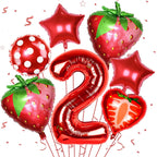 Sowide Berry 2nd Birthday Party Supplies – Strawberry Foil Balloons for Girls