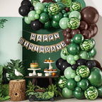 Sowide Camouflage Balloons – 50Pcs 12in Green, Brown, Black, Avocado & Camo for Dino Jungle Theme Parties