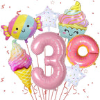 Sowide Donut 3rd Birthday Decorations – Party Balloons & Backdrop for Girls