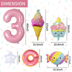 Sowide Donut 3rd Birthday Decorations – Party Balloons & Backdrop for Girls
