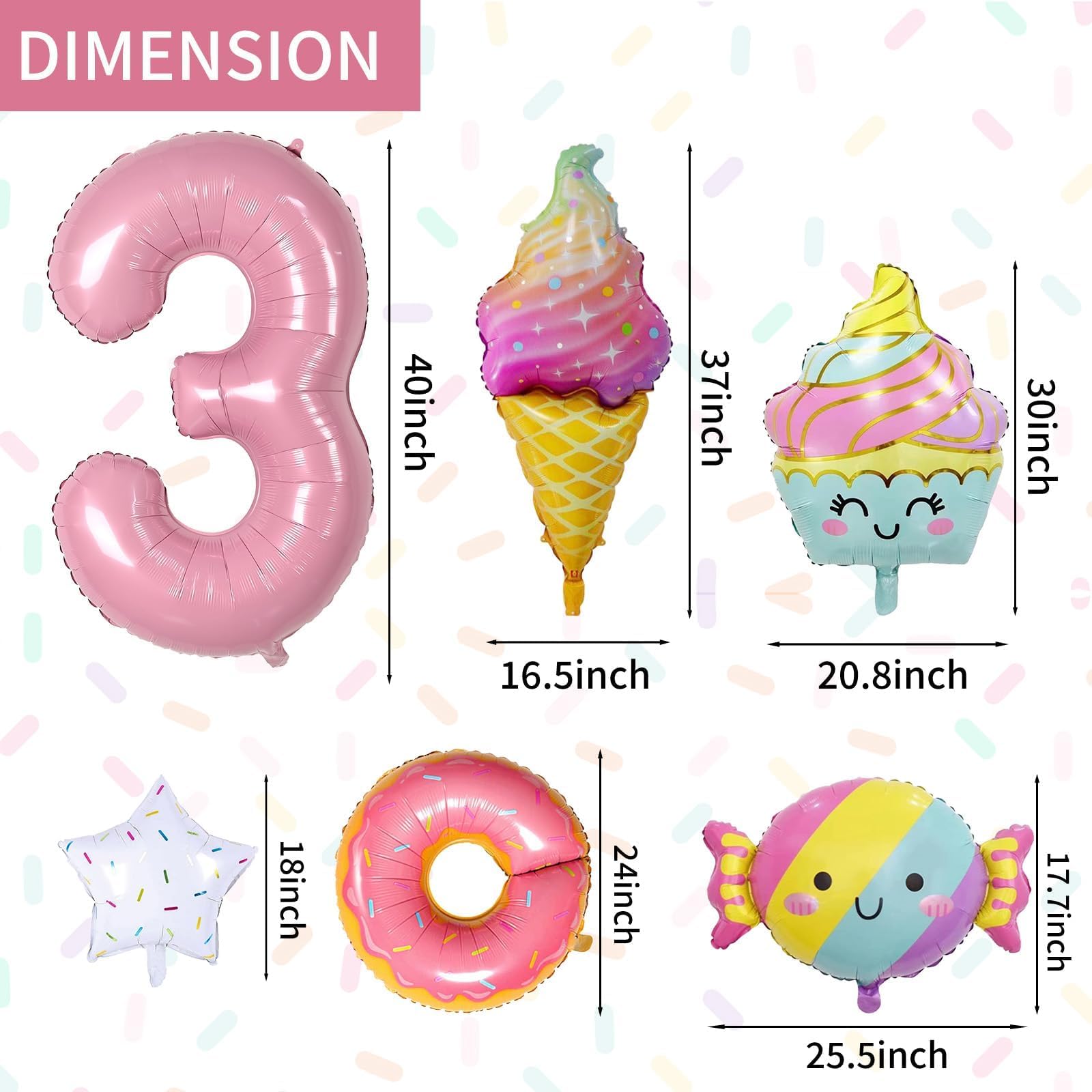 Sowide Donut 3rd Birthday Decorations – Party Balloons & Backdrop for Girls