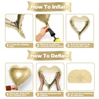 Champagne Gold Cream Heart Balloons – Sowide 12pc, 18" Beige Foil Heart Decor for Weddings & Celebrations