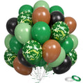 Sowide Camouflage Balloons – 50Pcs 12in Green, Brown, Black, Avocado & Camo for Dino Jungle Theme Parties