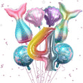 Sowide 4th Mermaid Birthday Decorations Kit – Pink & Blue Balloons, 40in Number 4