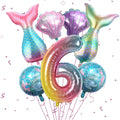 Sowide 6th Mermaid Birthday Decorations — Pink & Blue Balloons Kit for Girls