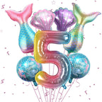 Sowide 5th Mermaid Birthday Decorations – Pink & Blue Balloons Kit for Girls