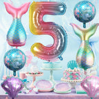 Sowide 5th Mermaid Birthday Decorations – Pink & Blue Balloons Kit for Girls