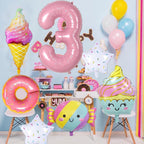 Sowide Donut 3rd Birthday Decorations – Party Balloons & Backdrop for Girls