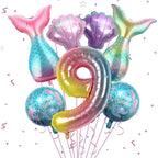 Sowide 9th Mermaid Birthday Decorations Kit – Sea Balloons & Tail Balloons