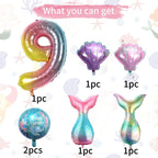 Sowide 9th Mermaid Birthday Decorations Kit – Sea Balloons & Tail Balloons