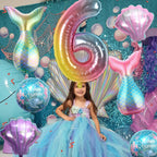 Sowide 6th Mermaid Birthday Decorations — Pink & Blue Balloons Kit for Girls
