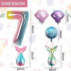 Sowide 7th Mermaid Birthday Decorations — Pink & Blue Balloons Kit for Girls