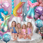 Sowide 4th Mermaid Birthday Decorations Kit – Pink & Blue Balloons, 40in Number 4