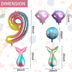 Sowide 9th Mermaid Birthday Decorations Kit – Sea Balloons & Tail Balloons