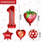 Sowide Berry First Birthday Party Supplies | Strawberry 1st Birthday Balloons Set