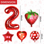 Sowide Berry 2nd Birthday Party Supplies – Strawberry Foil Balloons for Girls