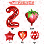 Sowide Berry 2nd Birthday Party Supplies – Strawberry Foil Balloons for Girls