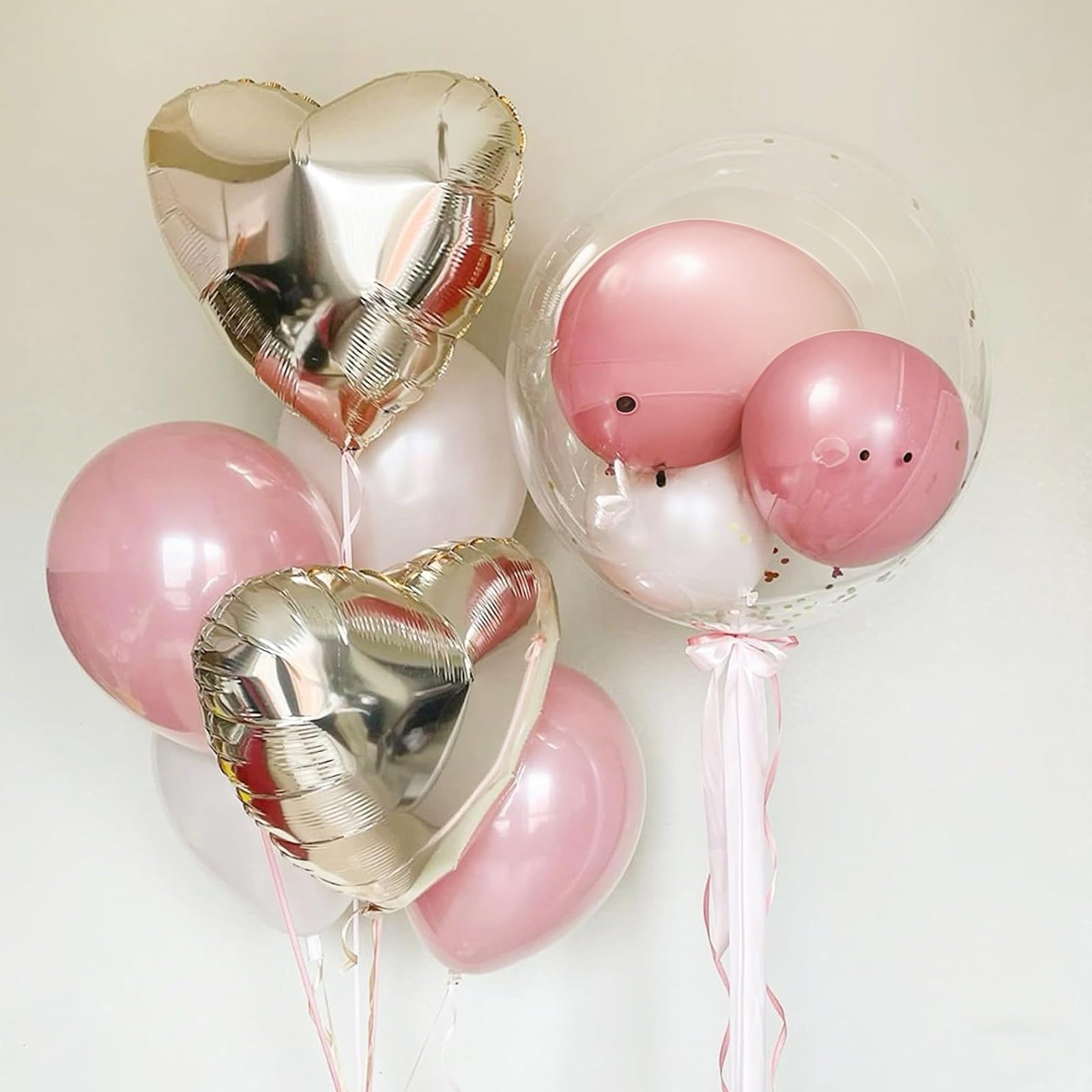 Champagne Gold Cream Heart Balloons – Sowide 12pc, 18" Beige Foil Heart Decor for Weddings & Celebrations