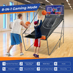 Foldable Basketball Arcade Game 2 Player Shooting Game-Grey