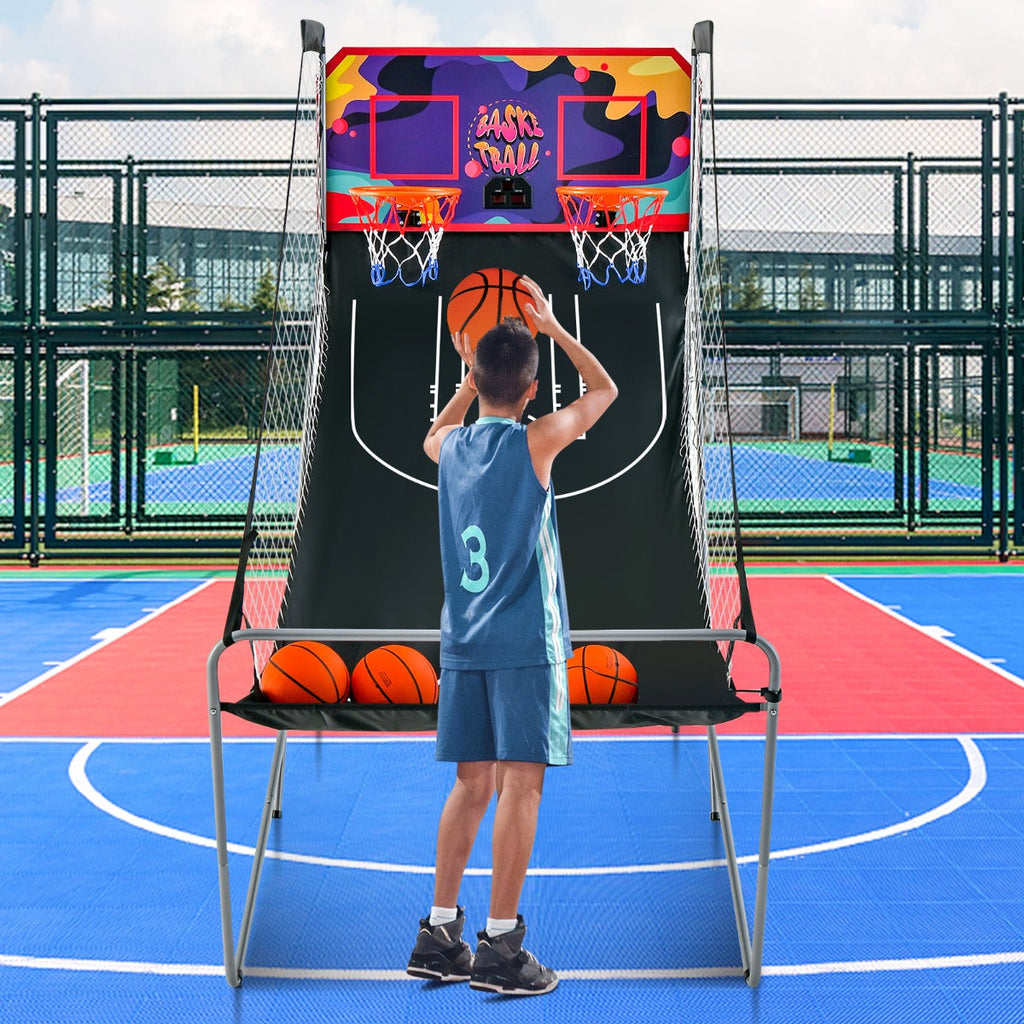 Foldable Basketball Arcade Game 2 Player Shooting Game-Grey