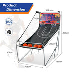 Foldable Basketball Arcade Game 2 Player Shooting Game-Grey