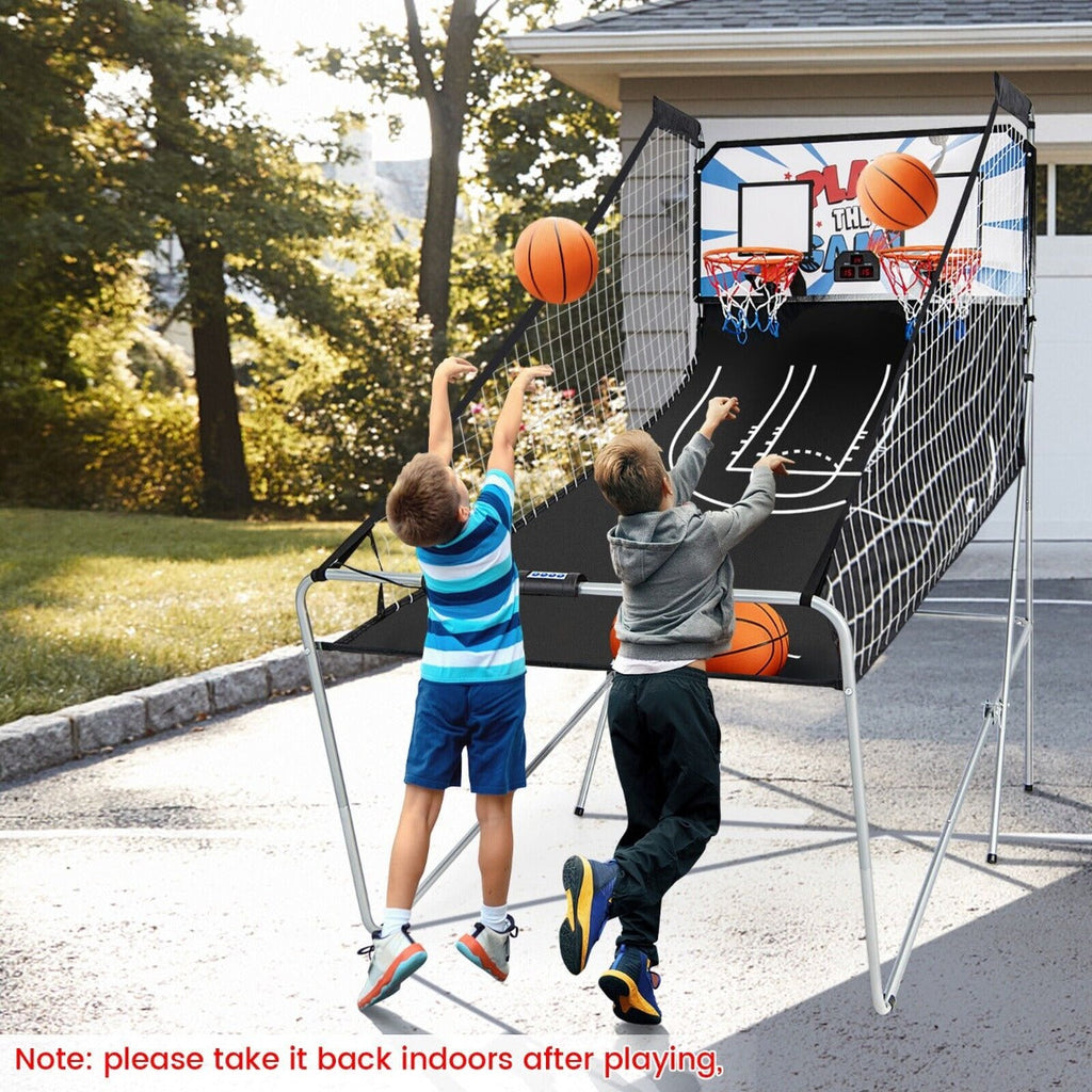 Foldable Basketball Arcade Game 2 Player Shooting Game-Grey