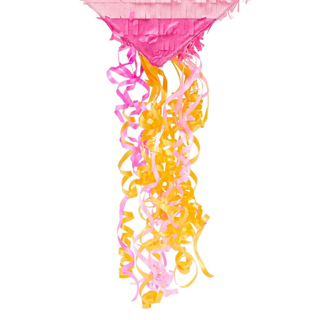 Sparkle and Bash Pull String Pinata – Pink & Gold Ombre Heart, 16x13x3 in