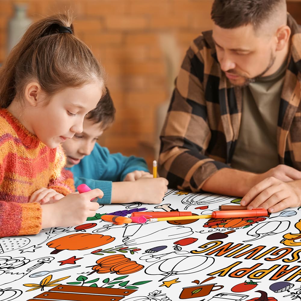 SPERINGEEN Thanksgiving Crafts for Kids – Poster, Coloring Tablecloth & Decor