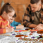 SPERINGEEN Thanksgiving Tablecloth Coloring Poster – Turkey Theme Kids Craft & Family Decor