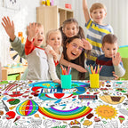 SPERINGEEN Summer Tablecloth Decorations – Coloring Games & Classroom Banner